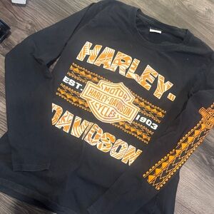 Harley-Davidson Honolulu Black Shirt with  Orange Graphics